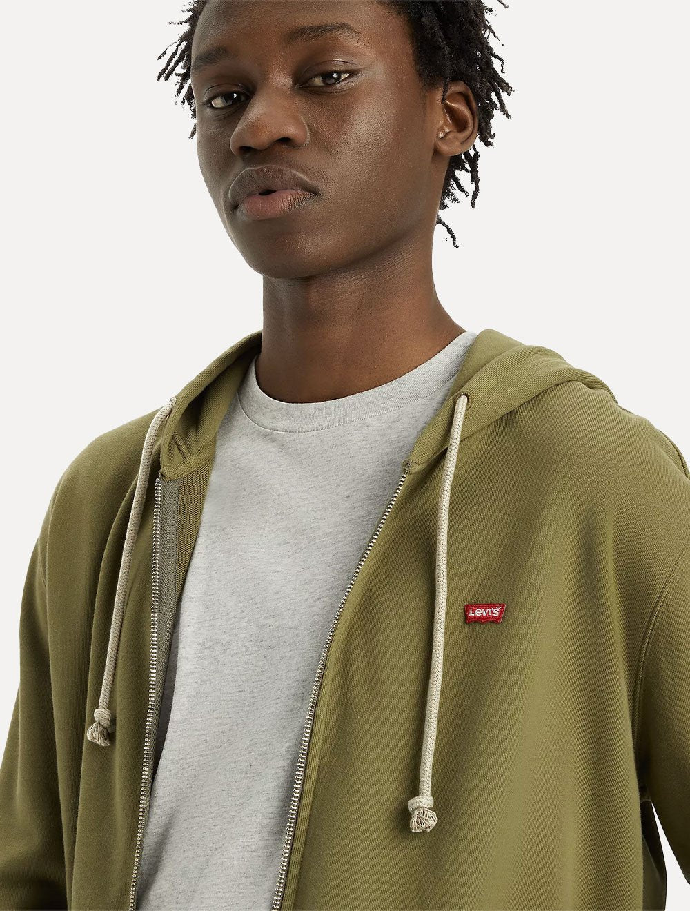 Moletom Levis Masculino Full Zip Hoodie Icon Verde Oliva