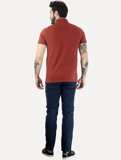 Polo John John Masculina New Simple Light Button Vermelha