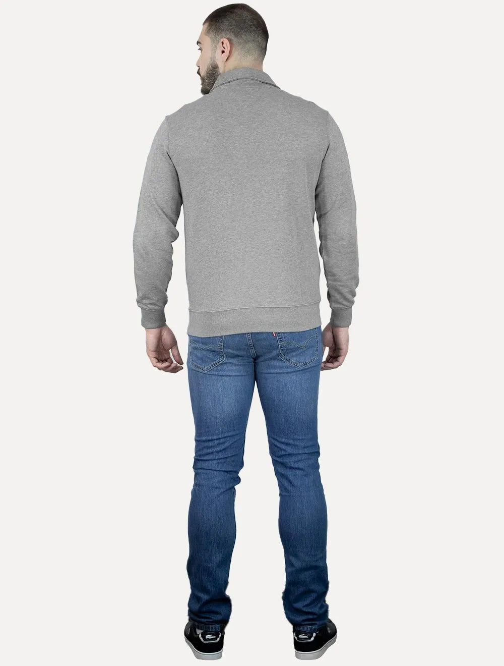 Moletom Tommy Hilfiger Masculino Essential Terry Half Zip Cinza Mescla