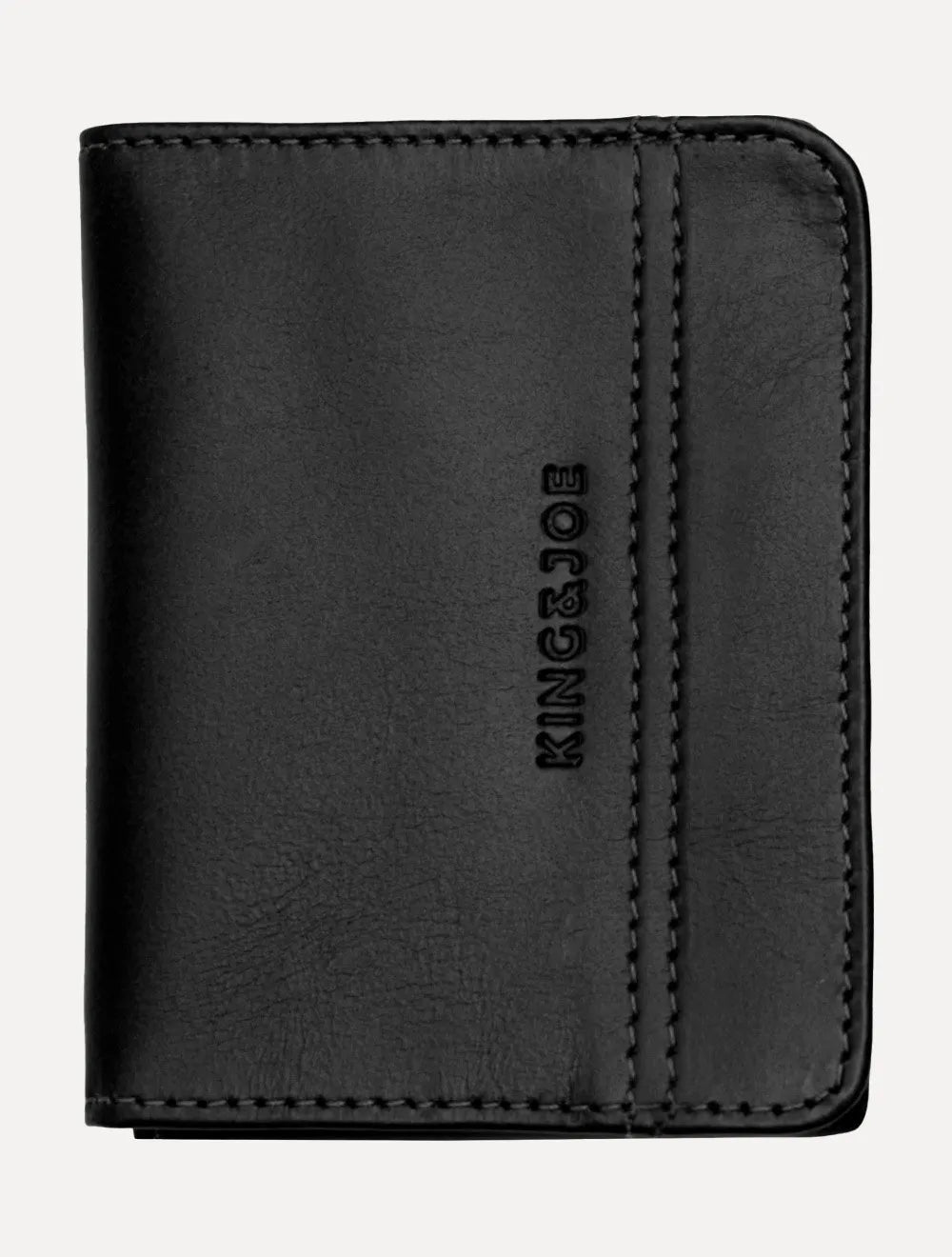 Carteira King & Joe Masculina Couro Horizontal Pesponto Preto