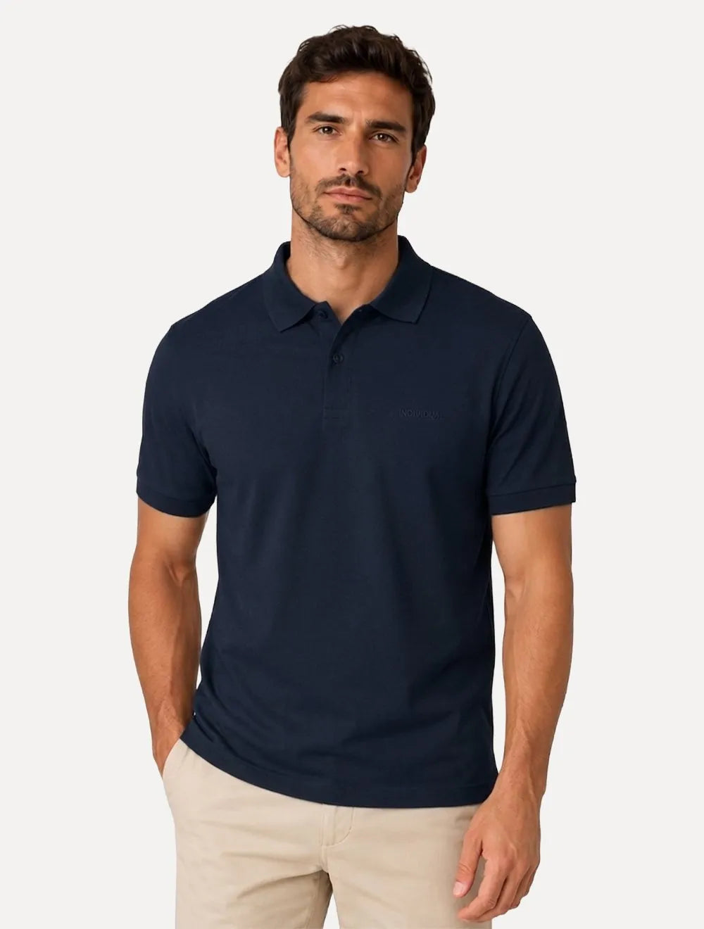 Polo Individual Masculina Comfort Pima Soft Touch Azul Marinho
