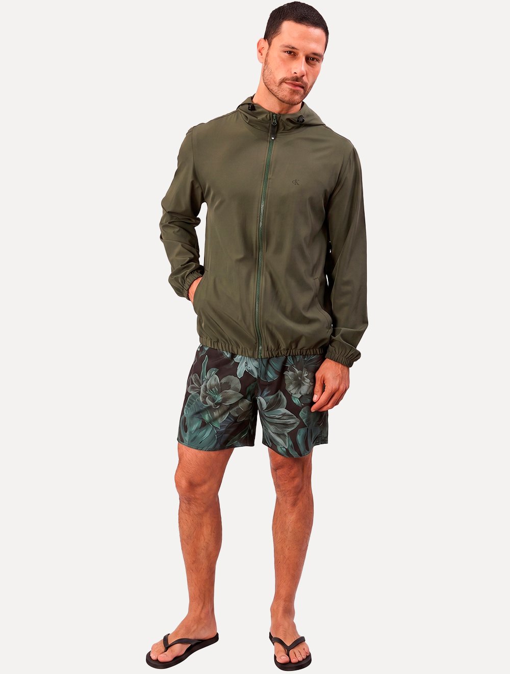Jaqueta Calvin Klein Jeans Masculina CK Flex Verde Militar