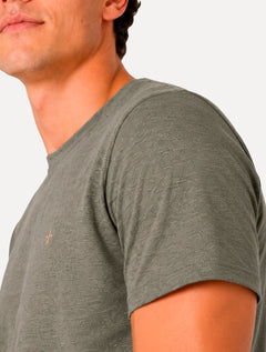 Camiseta Dudalina Masculina Regular Fit Listras Dark Icon Cáqui Escuro