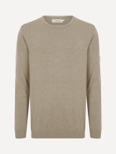 Suéter Dudalina Masculino Tricot Crewneck Básico Cáqui