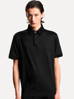 Camisa Polo Empório Armani Masculina Texturized Collar Preta