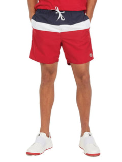 Short Aeropostale Masculino D'Água Swimwear A87/NY Colorblock Marinho Branco Vermelho
