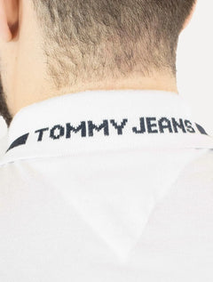 Polo Tommy Jeans Masculina Piquet Neck Branded Branca