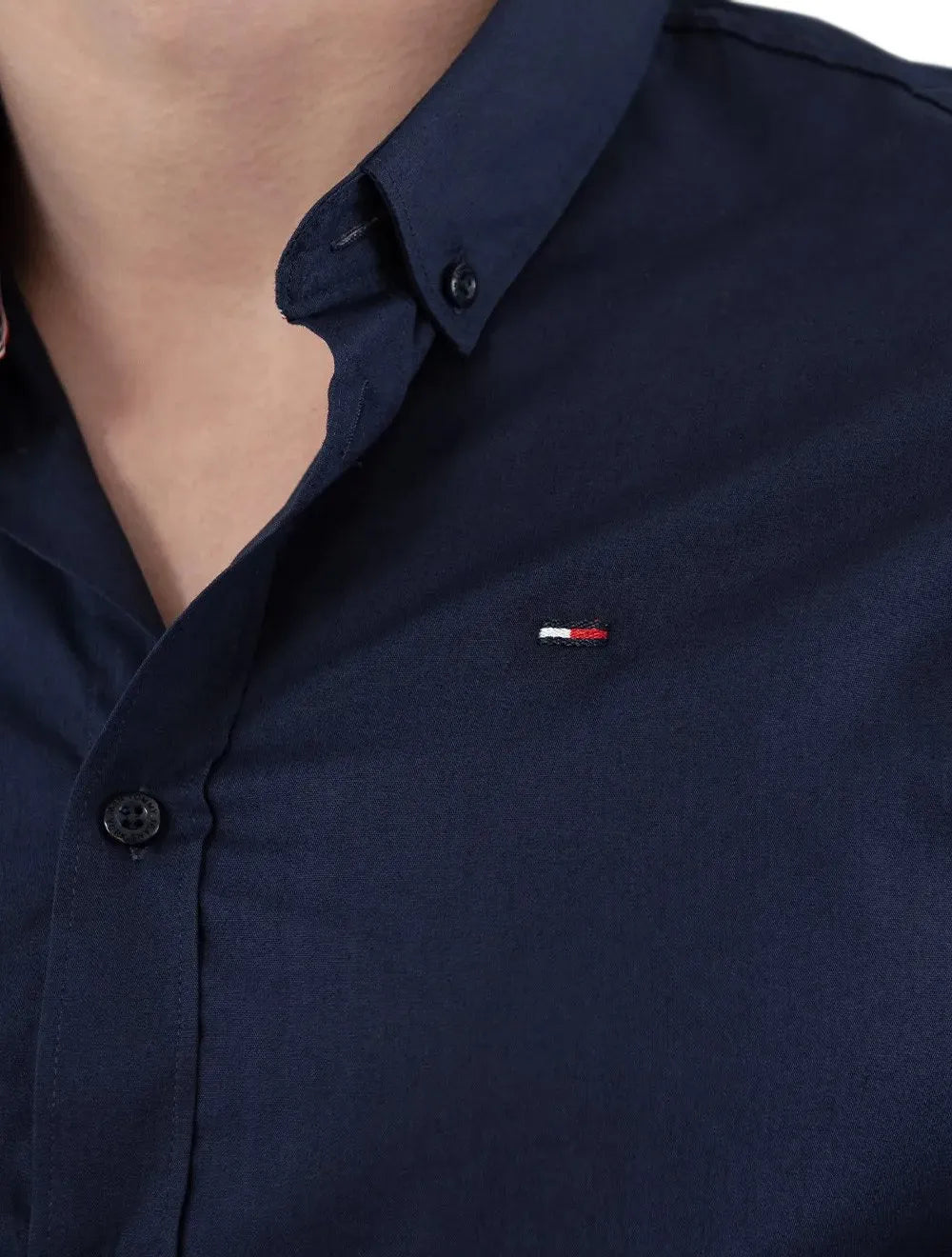 Camisa Tommy Jeans Masculina Slim Original Azul Marinho