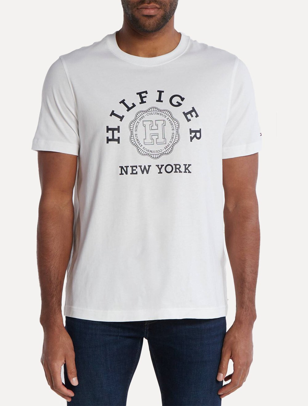 Camiseta Tommy Hilfiger Masculina Coin New York Logo Branco