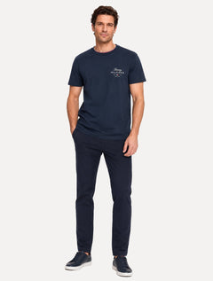 Camiseta Tommy Hilfiger Masculina Brand Love Signature Azul Marinho