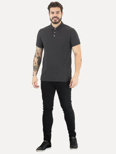 Polo John John Masculina New Simple Light Button Chumbo