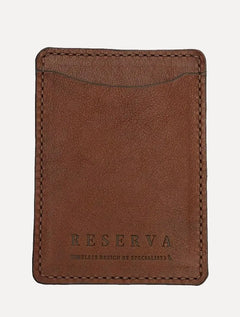 Carteira Reserva Masculina Porta-Cartão Couro Outlander 3.0 Marrom