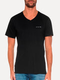 Camiseta Von der Volke Masculina Origineel V-Neck Basis Logo Preta