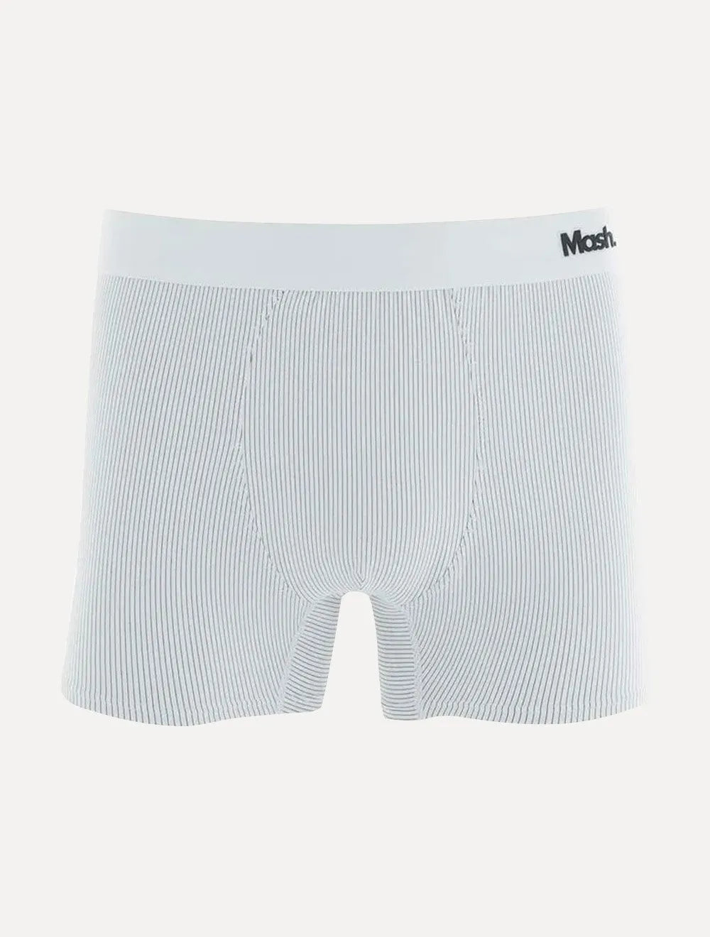 Cueca Mash Masculina Boxer Microfibra Risca de Giz Branca