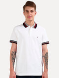Polo Tommy Hilfiger Masculina Regular Two Tone Shade Collar Branca