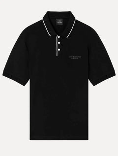 Polo Armani Exchange Masculina Regular Fit Jersey Preta