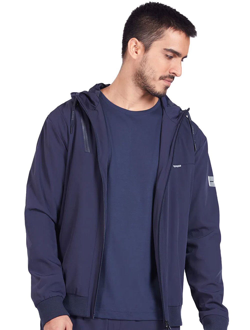 Jaqueta Aramis Masculina Hoodie Nylon Bomber Superflex Azul Marinho