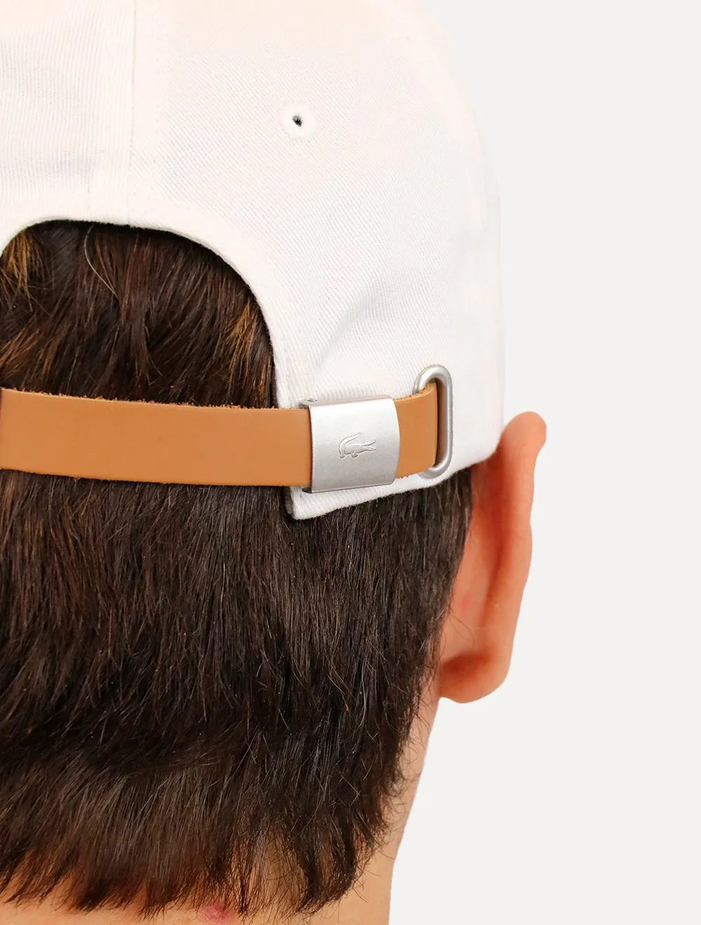 Boné Lacoste Gabardine Big Croco Branco