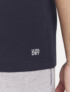 Camiseta Lacoste Masculina Jersey Sport 3D White Logo Azul Marinho