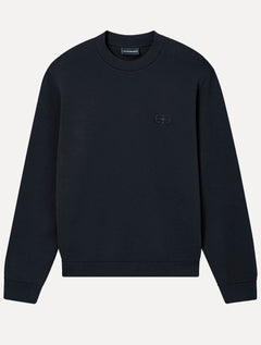 Blusa Moletom Emporio Armani Masculina Essential EA Logo Embroidery Azul Marinho