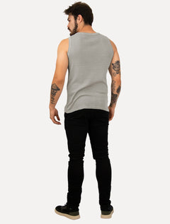 Regata Ellus Masculina Slim Rib Washed Crafted Stone Cinza