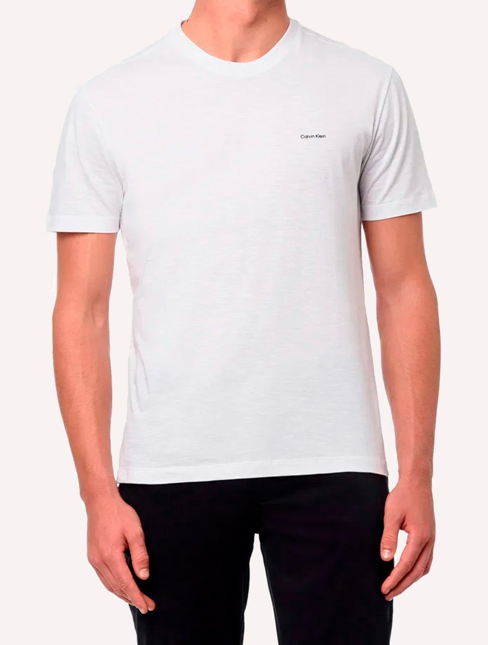 Kit Camisetas Calvin Klein | Masculina Flamê Branca/Azul Marinho