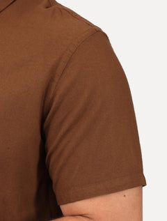 Camisa King & Joe Casual Linen Blend Marrom