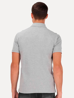 Polo Calvin Klein Masculina Piquet Slim Básica Sem Friso Cinza Mescla