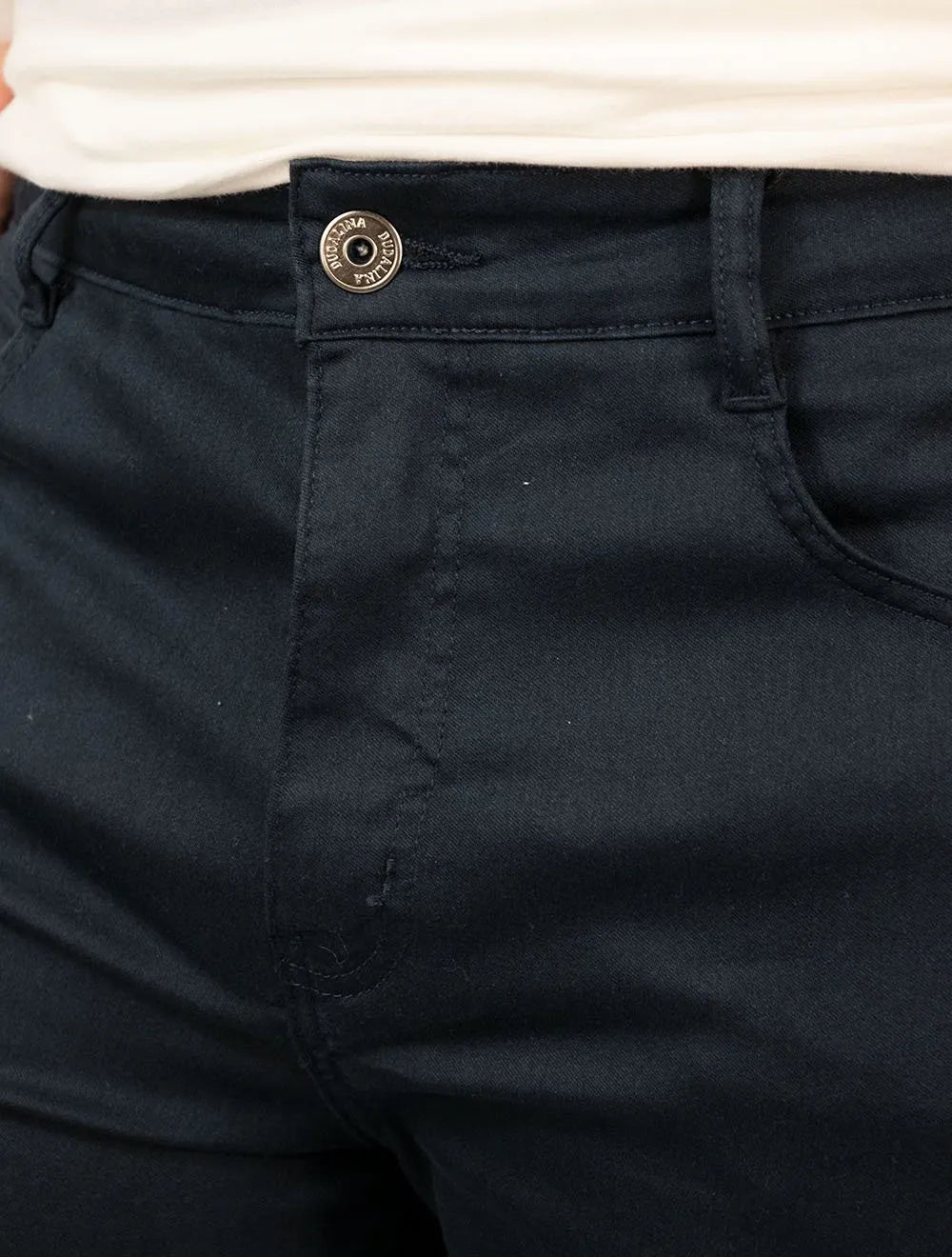 Calça Dudalina Jeans Masculina Slim Acetinada Escura