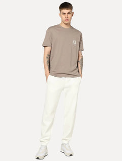 Camiseta Armani Exchange Masculina Embroidery AX Light Logo Caqui