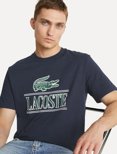 Camiseta Lacoste Masculina Heavy Cotton Jersey Vintage Azul Marinho