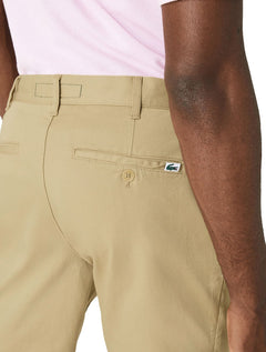 Bermuda Lacoste Masculina Sarja Slim Cotton Stretch Cáqui