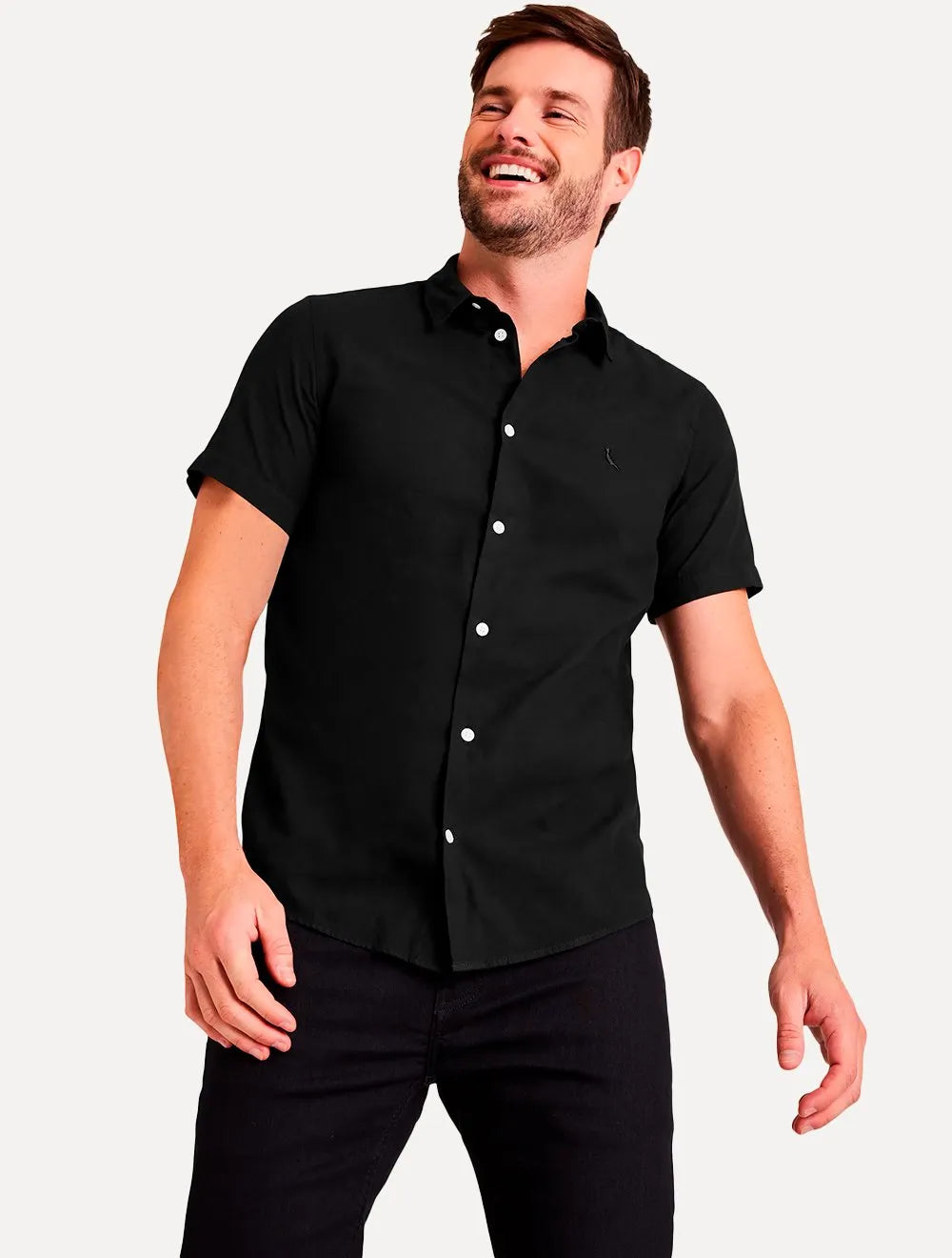 Camisa Reserva Masculina Manga Curta Nova Paraty Preta
