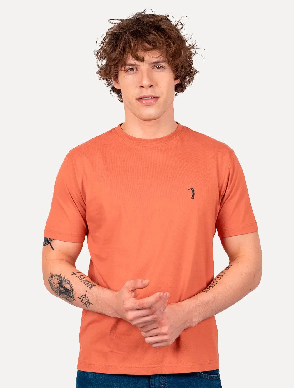 Camiseta Aleatory Masculina Navy Icon Terracota