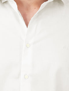 Camisa Aramis Masculina Manga Curta Slim Cetim Hudson Branco