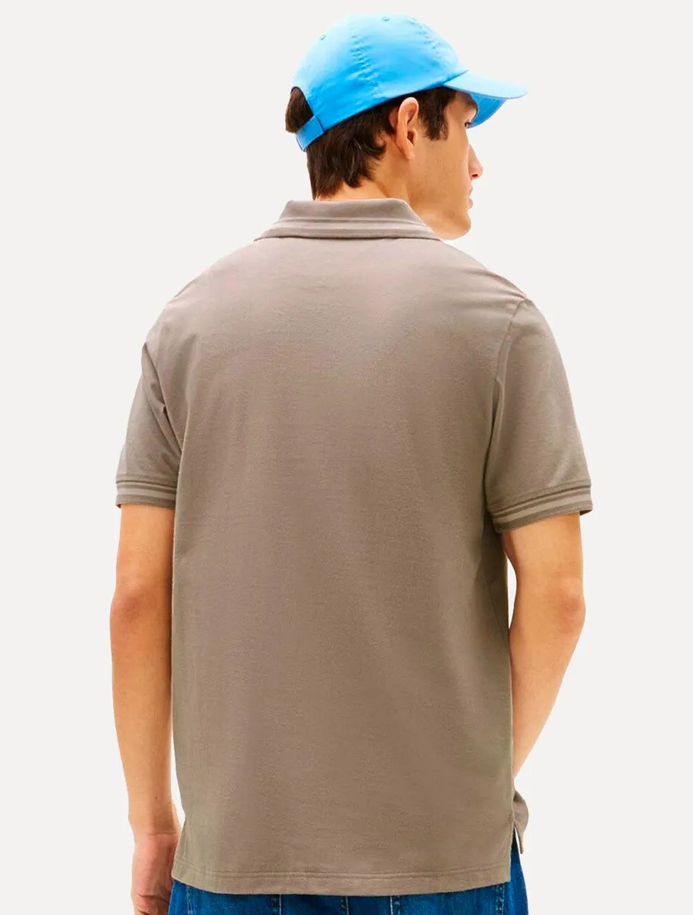 Camisa Polo Tommy Jeans Masculina Piquet Regular Tipped Marrom Médio