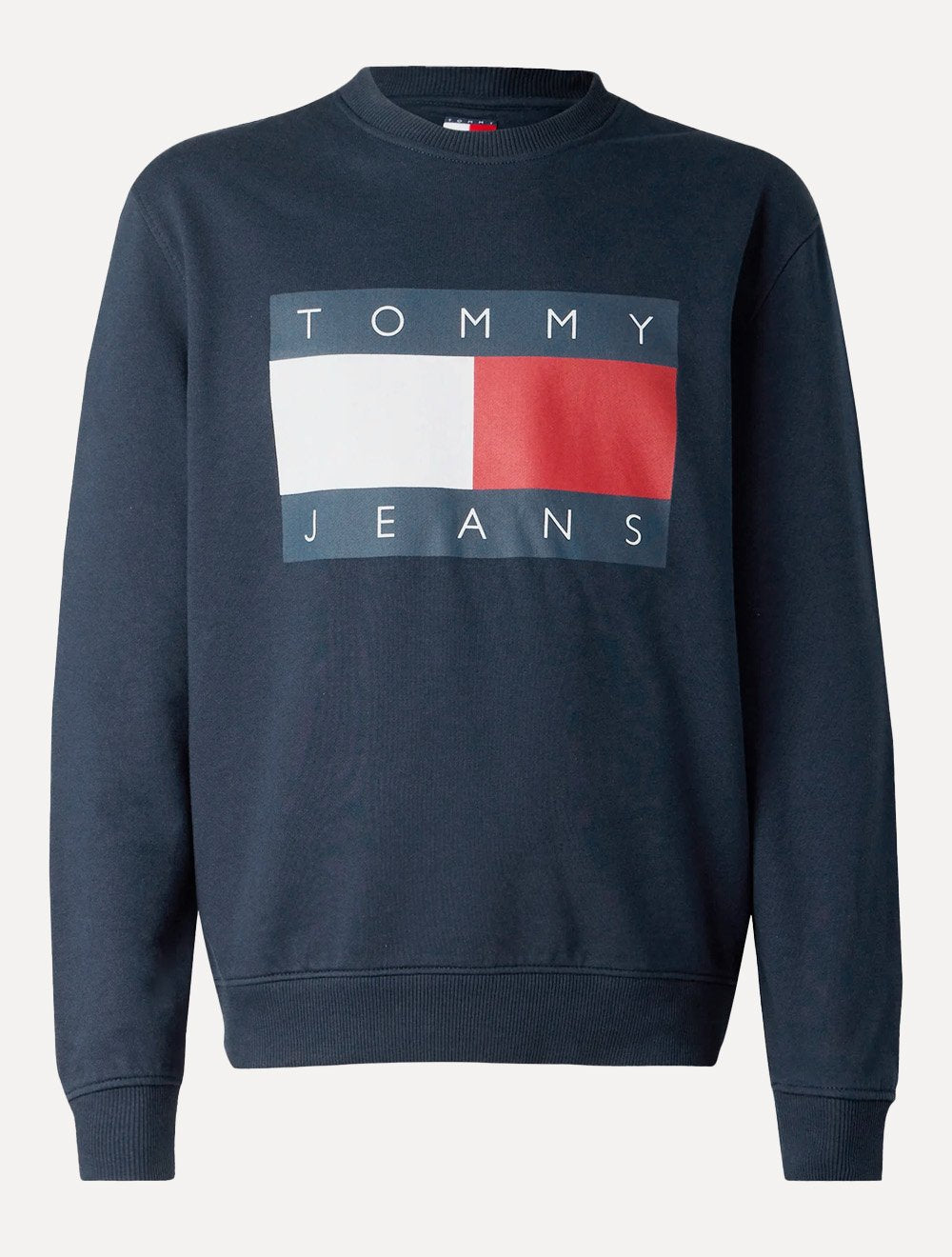 Moletom Tommy Jeans Masculino Big Flag Crewneck Azul Marinho