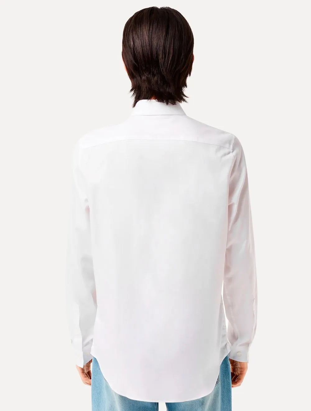 Camisa Lacoste Regular Poplin Cotton Pocket Mono Branca