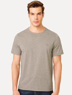Kit Camisetas Dudalina Malha Cáqui Escuro Listrado e Branco