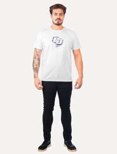 Camiseta Colcci Masculina Slim Splash Logo Branca