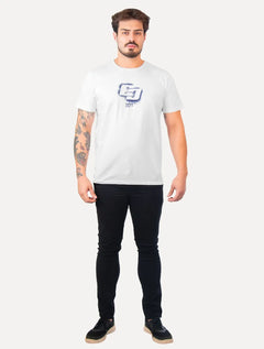 Camiseta Colcci Masculina Slim Splash Logo Branca