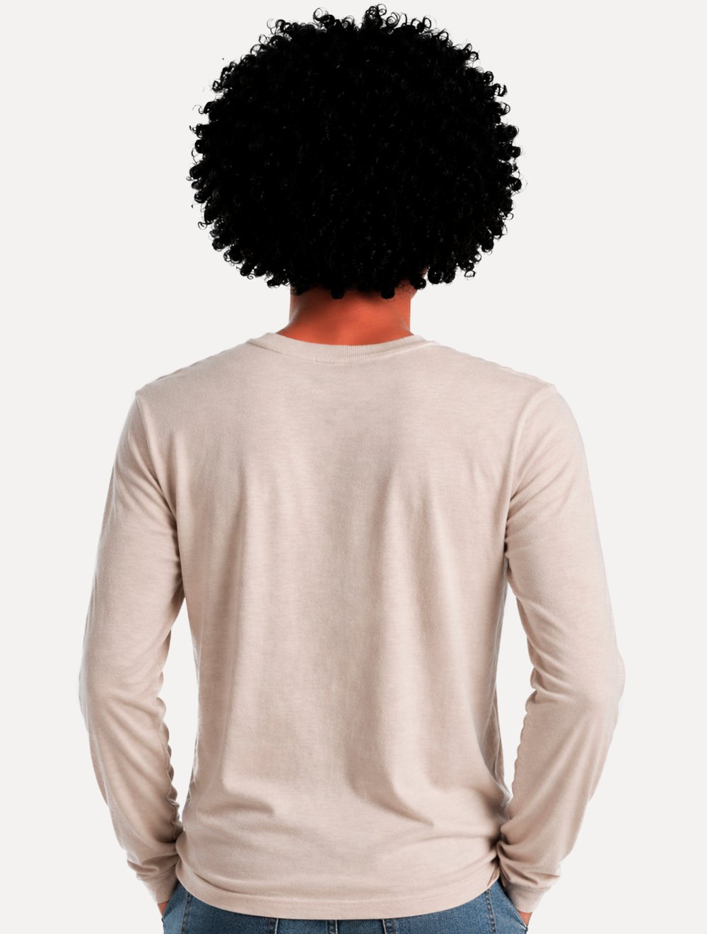 Camiseta Calvin Klein Jeans Masculina Manga Longa Institutional Cáqui Claro