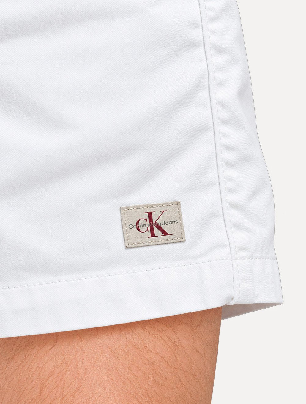 Short Calvin Klein Jeans Sarja Masculino Logo Vermelha Color Elastic Branco