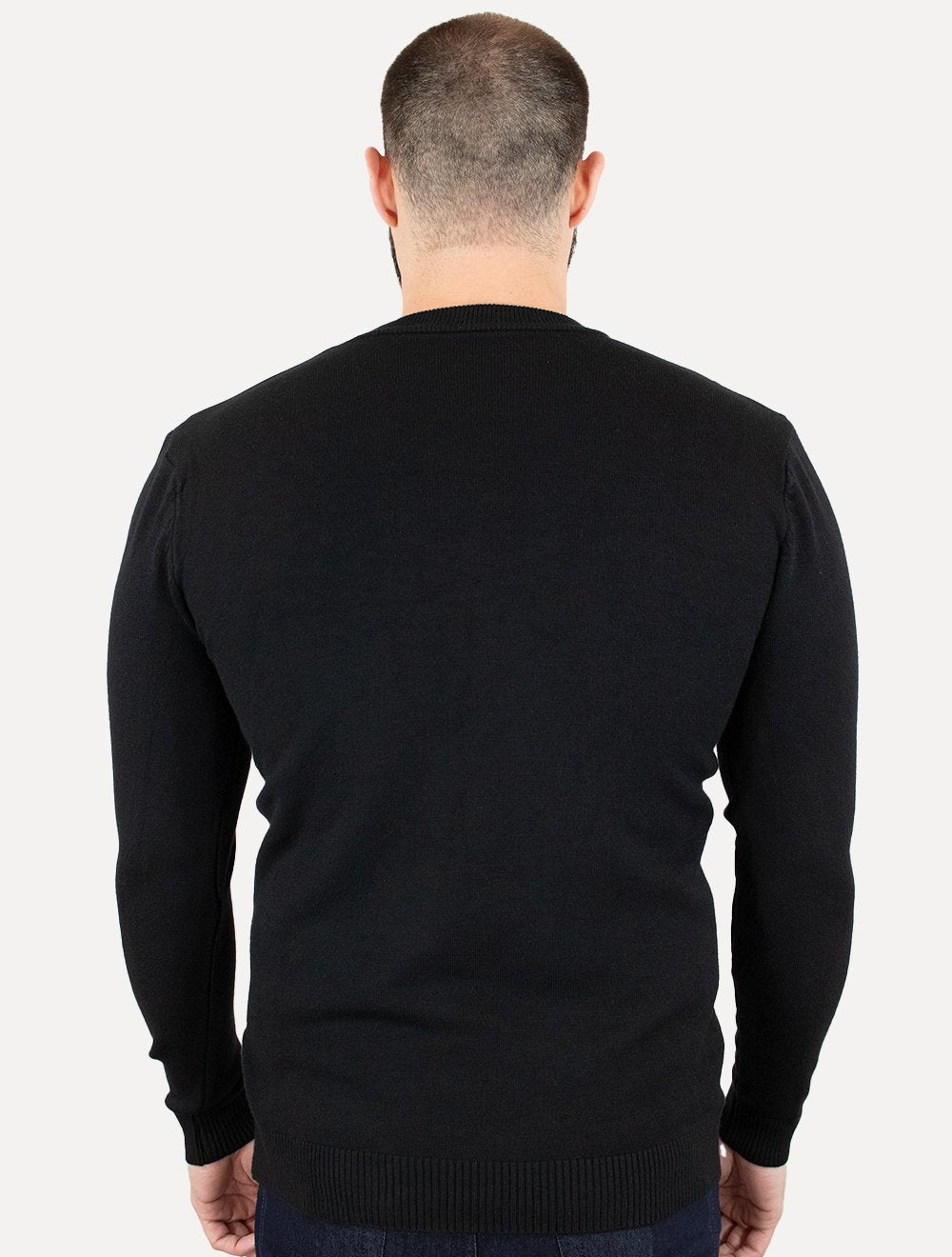 Suéter Dixen Masculino Crewneck Tricot Liso Preto