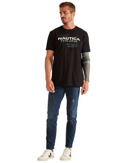 Camiseta Nautica Masculina Explorer World Preta