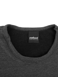 Moletom Colcci Masculino Crewneck Pocket Tag Chumbo Mescla
