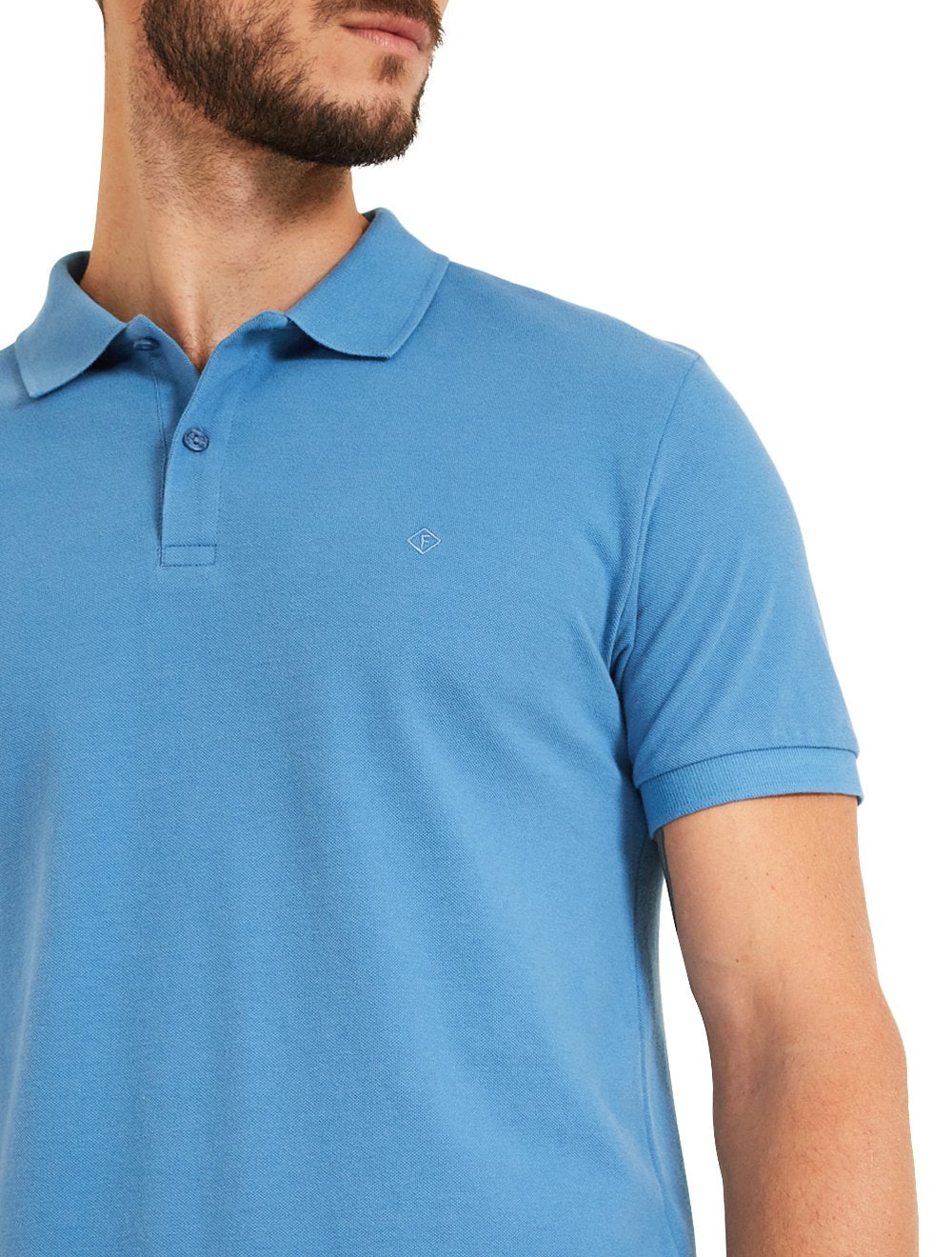Polo Forum Masculina Piquet Muscle Logo Azul Claro