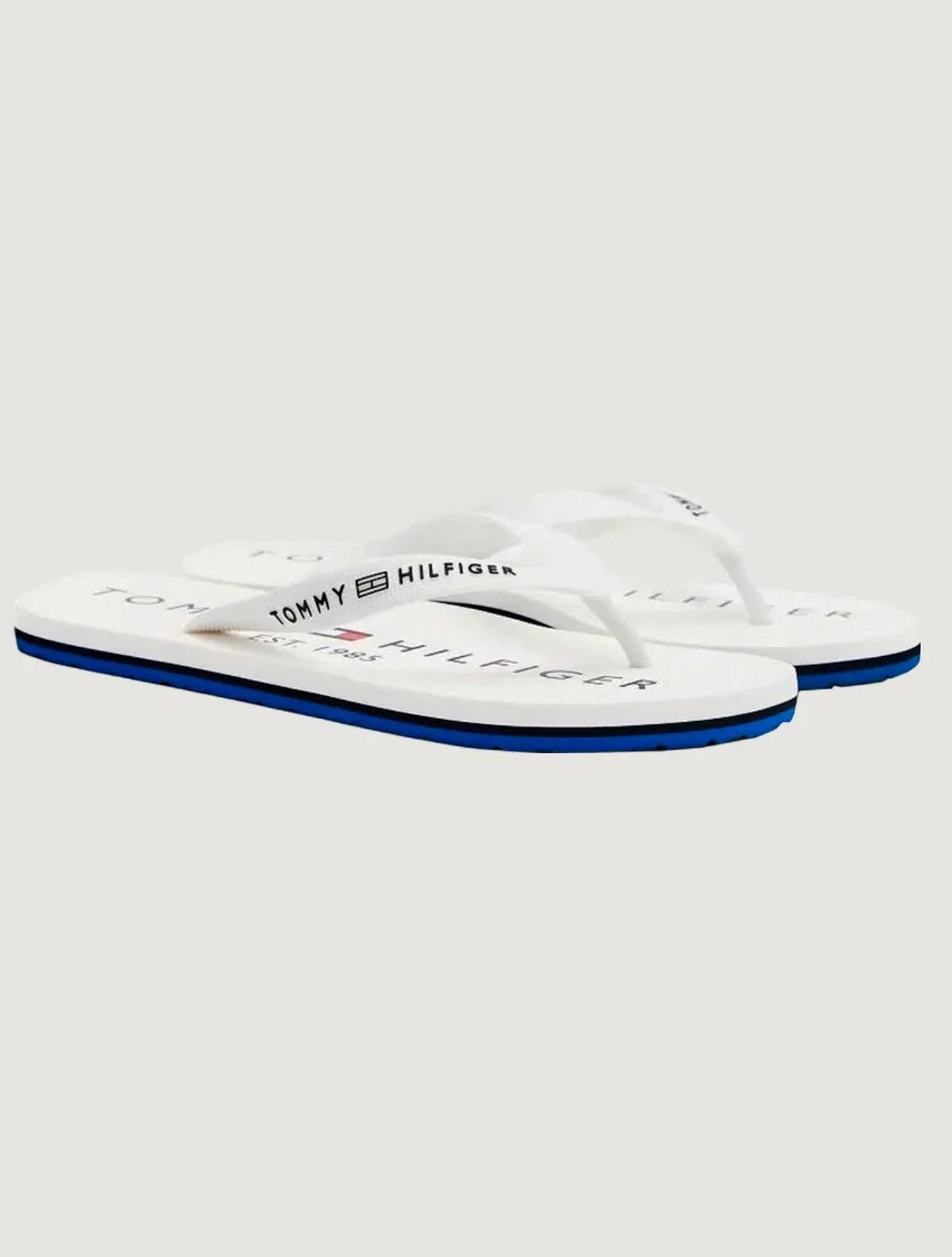 Chinelo Tommy Hilfiger Masculino Rubber Strip Simon 34R Azul/Branco