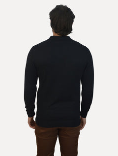 Camiseta Dixen Masculina Tricot Manga Longa Jacquard Seamless Preto