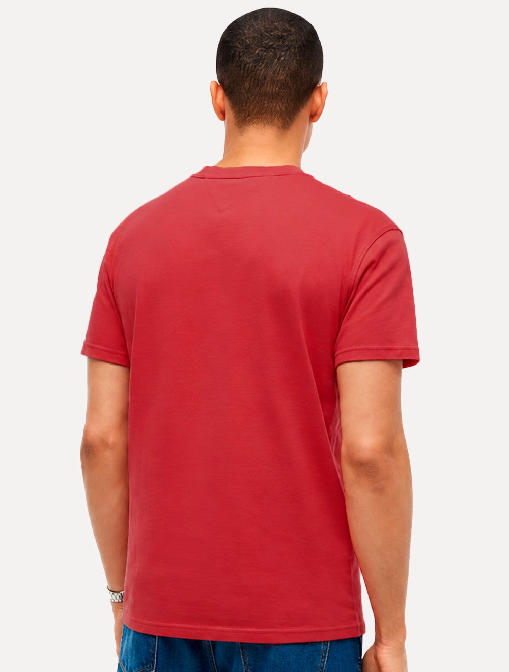 Camiseta Tommy Jeans Masculina Regular C-Neck Flag Vermelho Carmim
